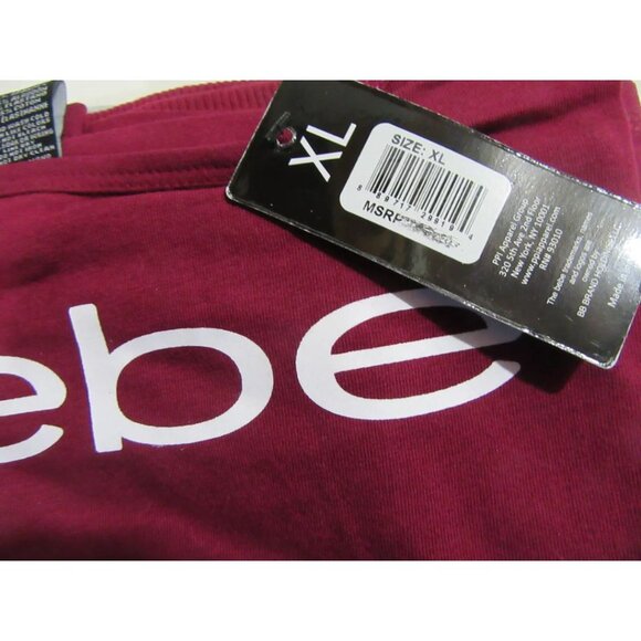 bebe Womens Pajama Set Sleepwear Tank Top & Sweatpants Size Burgundy / Grey XL - Picture 8 of 10